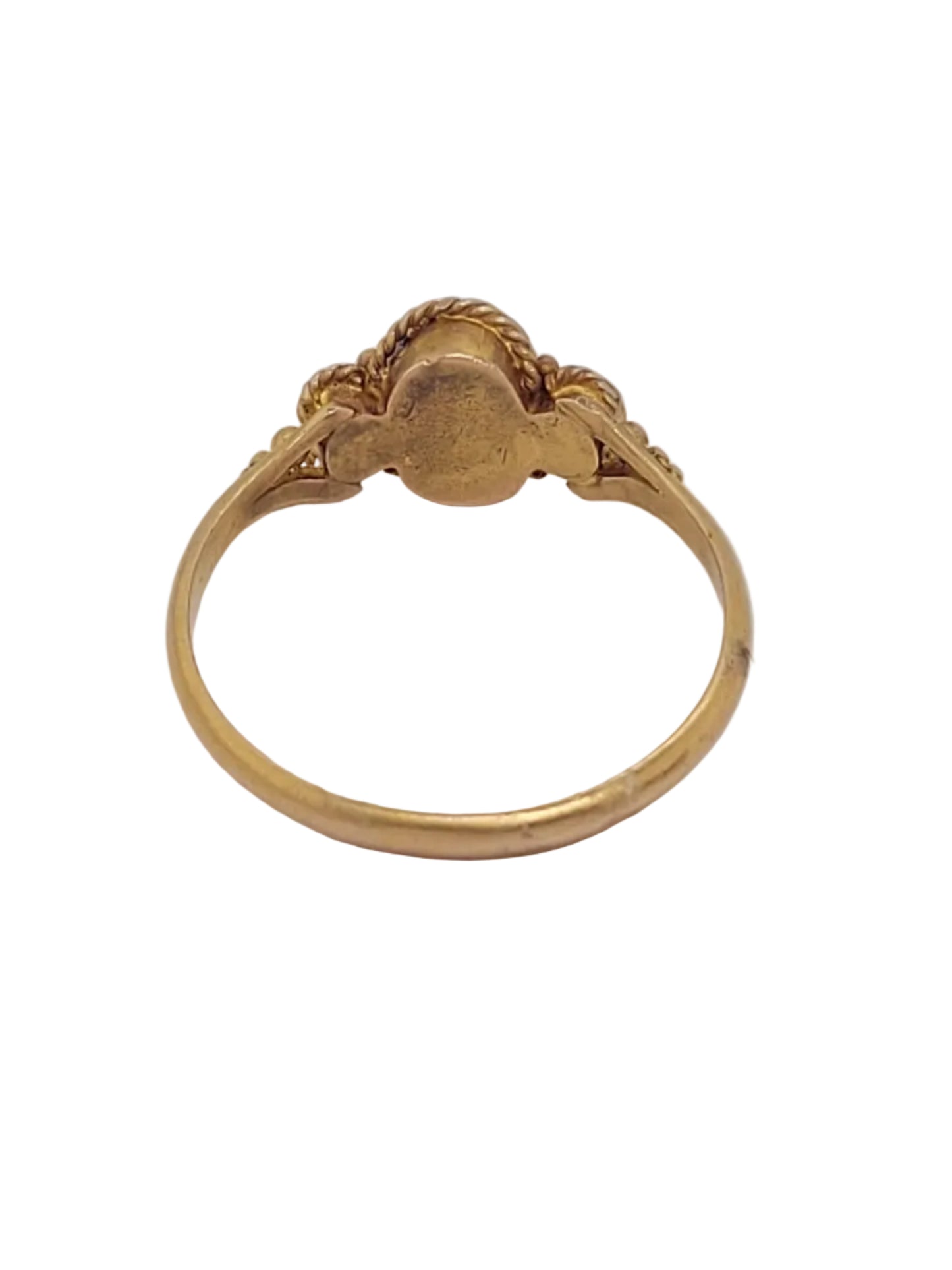 Antique aquamarine and natural pearl ring sku 9168