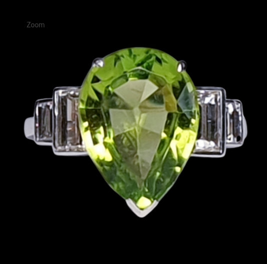 Peridot and Baguette Diamond Ring
SKU: 2433