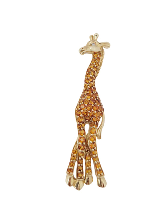 Vintage Madeira Citrine Giraffe brooch sku 9010