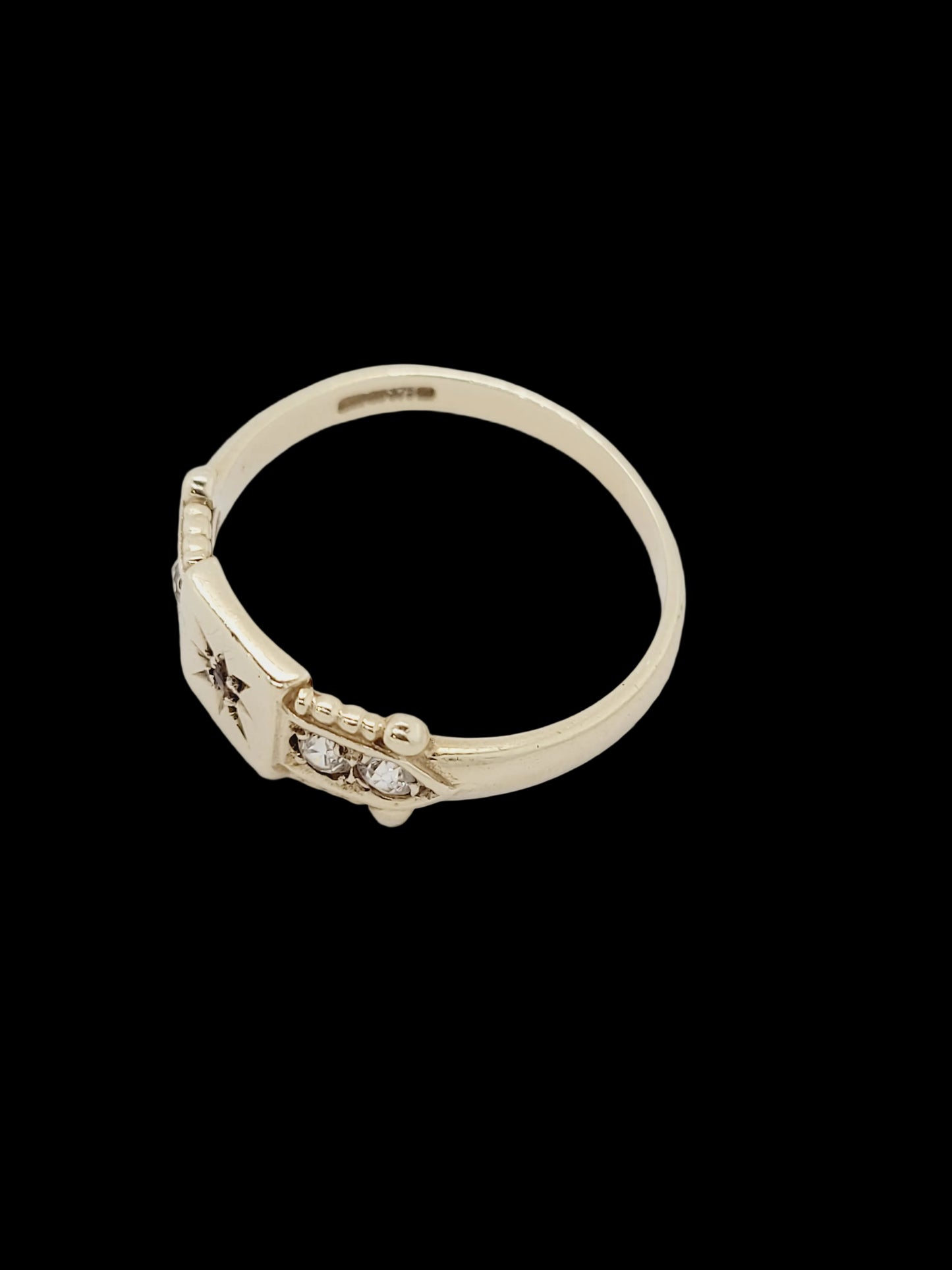 Gypsy set diamond yellow gold ring sku 8848
