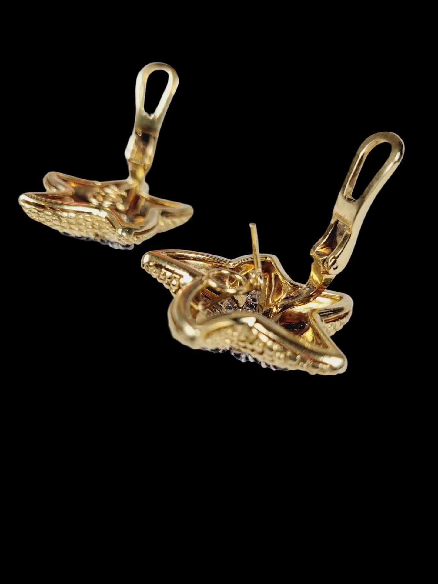 Fabulous retro beaded star earrings with sapphire and diamonds
SKU: 8610