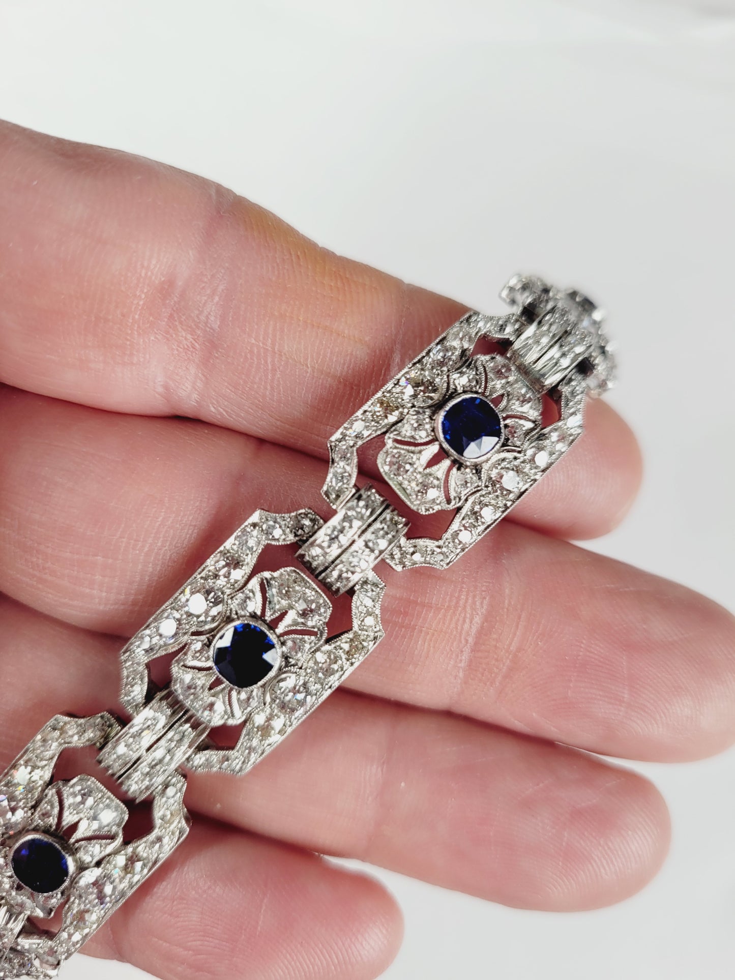 Art deco sapphire and diamond  bracelet sku 8854
