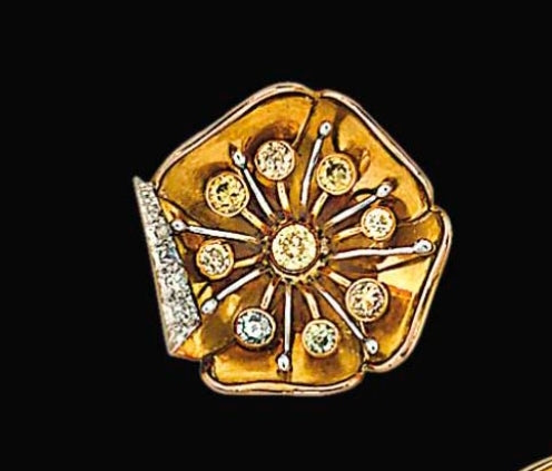 1930's various colour diamond buttercup clip
SKU: 8525