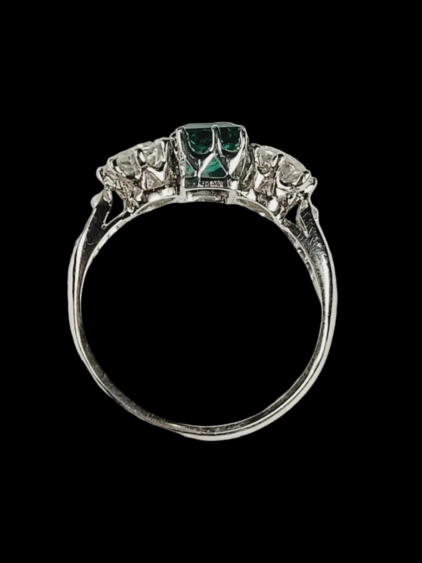 Gem Columbian emerald and diamond engagement ring sku 8839
