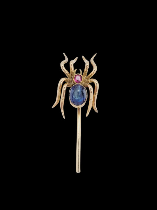 Antique gemset spider pin sku 8680