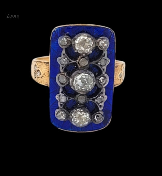 Georgian diamond and blue enamel ring
SKU: 7611
