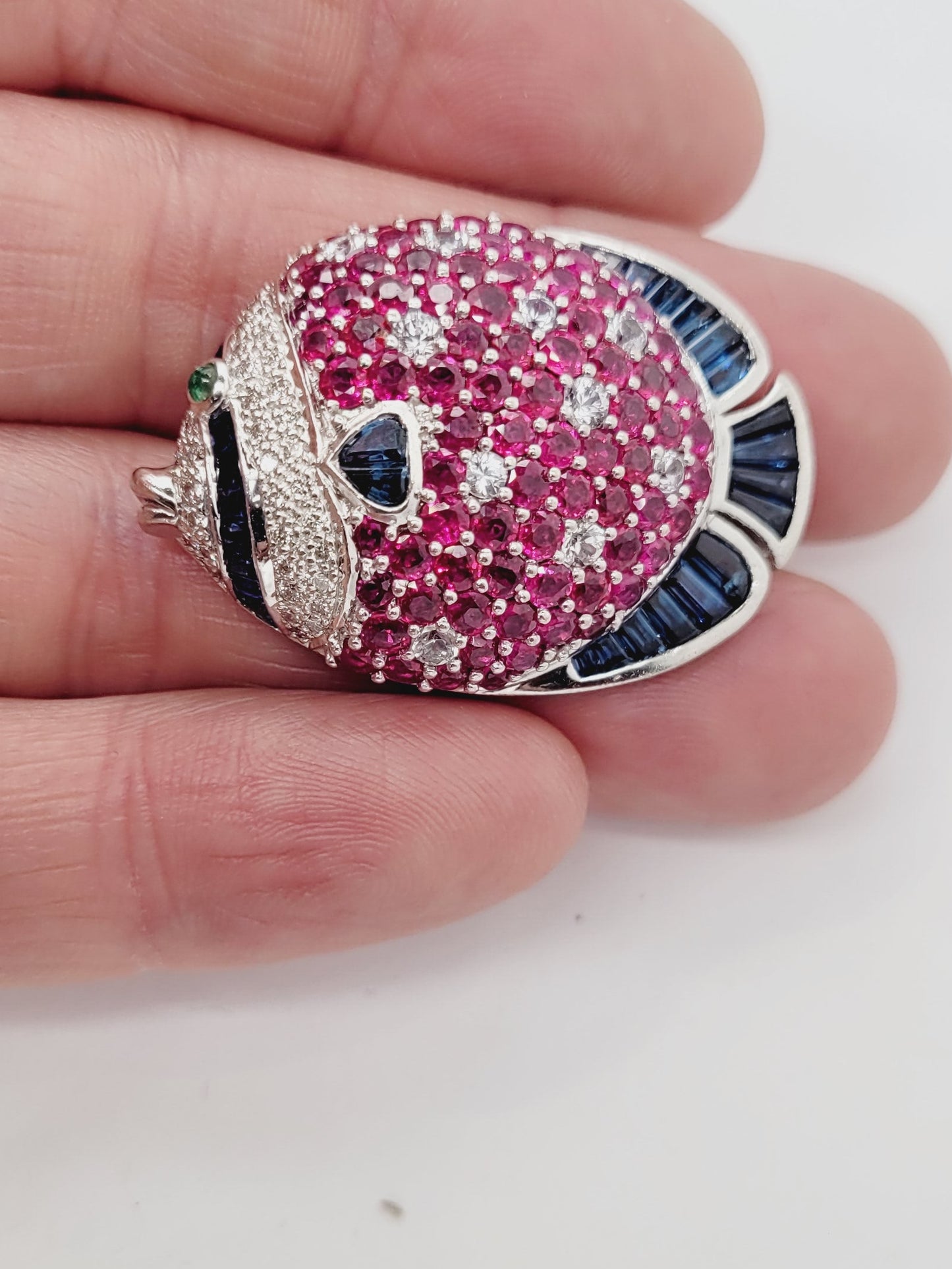 Gemset tropical fish brooch sku 8809