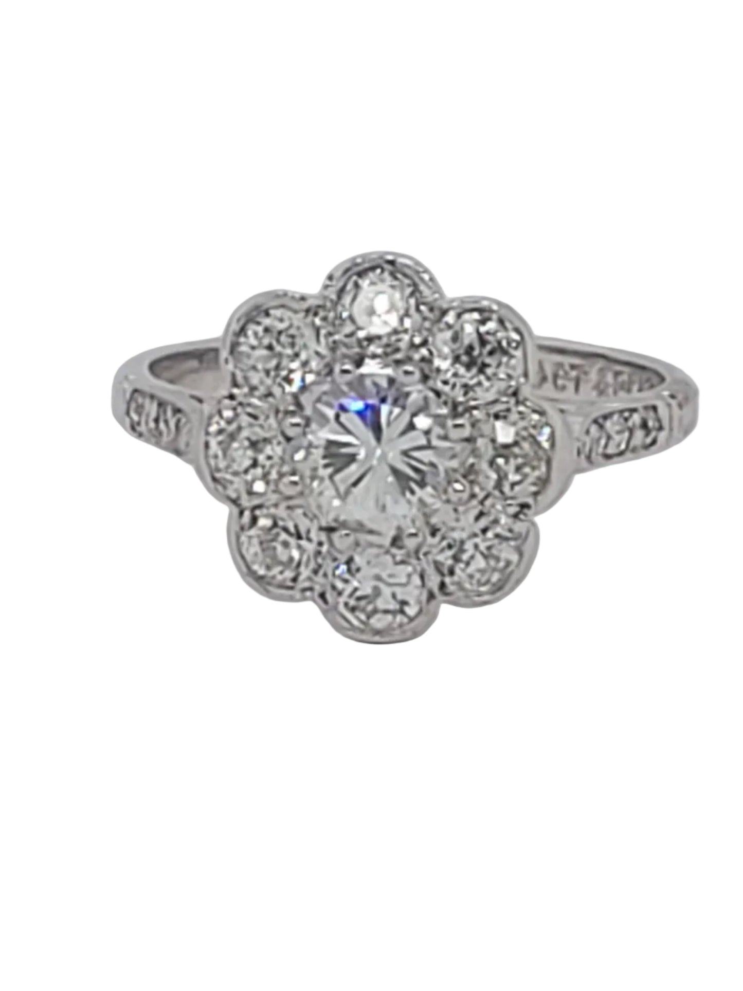 Bright daisy cluster diamond engagement ring sku 9198