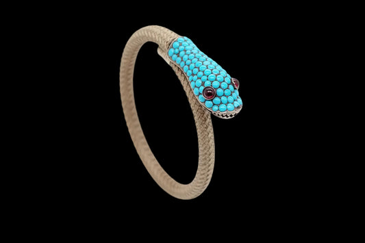 Georgian turquoise snake bangle sku 8679