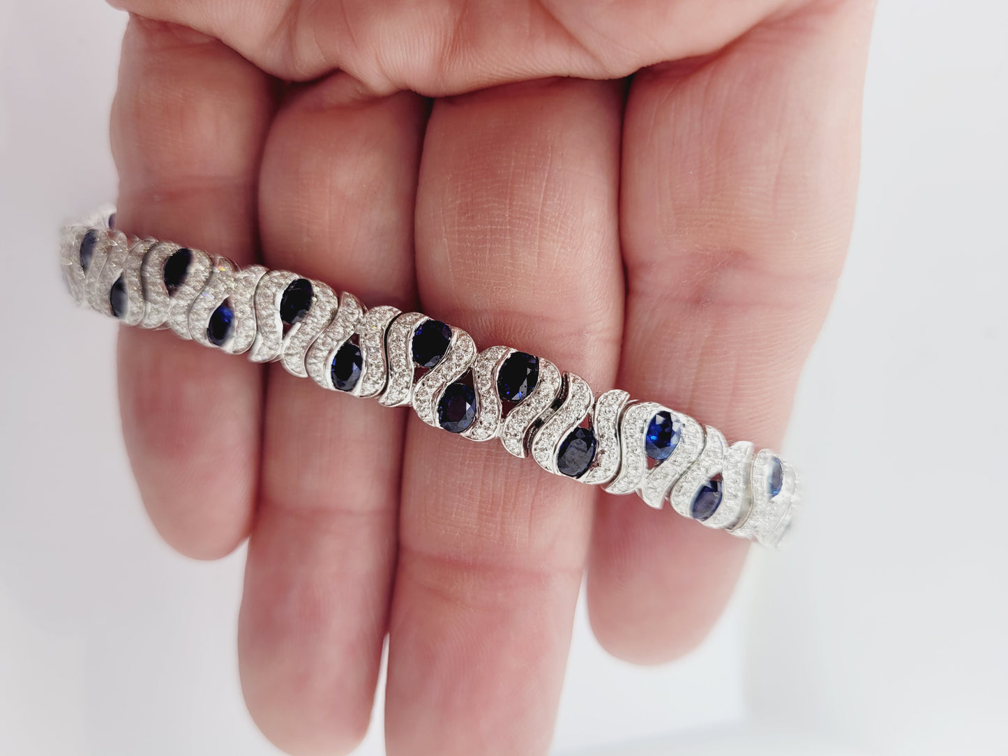 Sapphire and diamond bracelet sku 8694