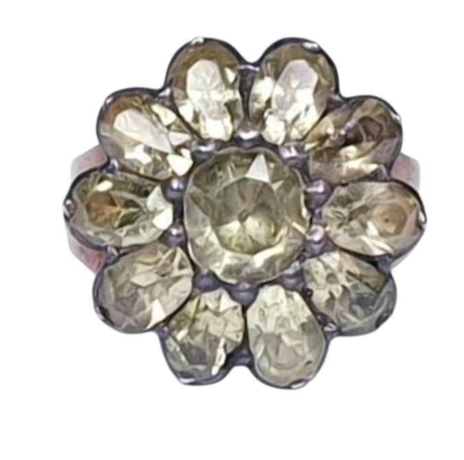 Chrysolite flower cluster ring Portuguese circa 1750
SKU: 694