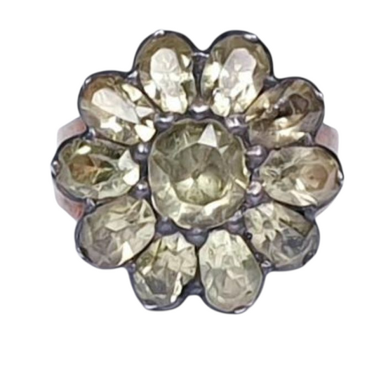 Chrysolite flower cluster ring Portuguese circa 1750
SKU: 694
