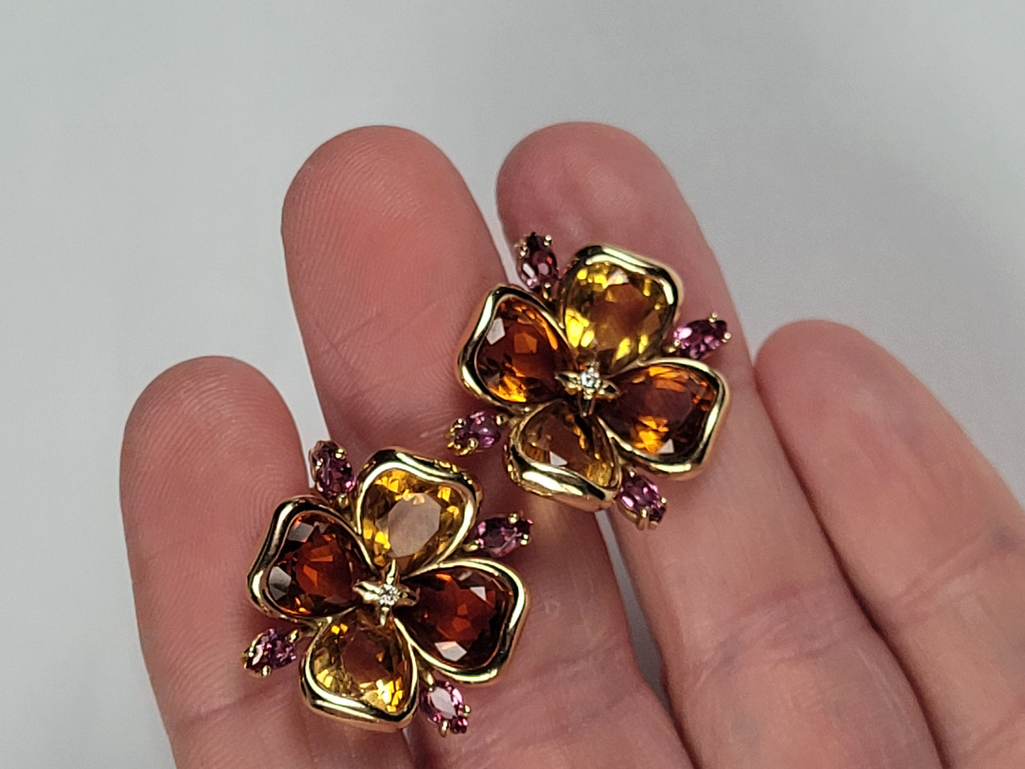 Vintage Chanel pair of Amethyst and citrine earrings Sku 8728
