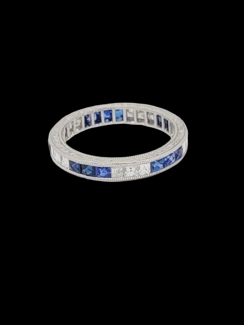 Sapphire and diamond eternity band SKU 8793