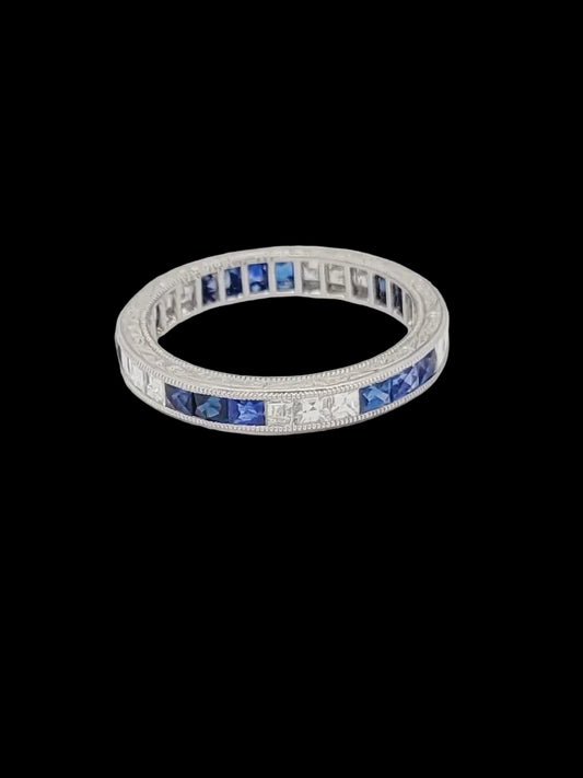 Sapphire and diamond eternity band SKU 8793