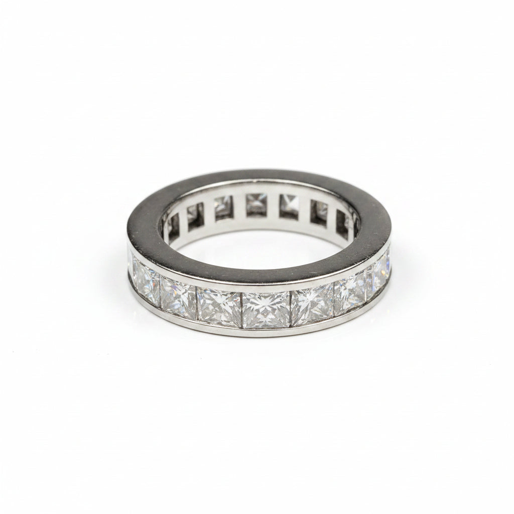 Princess cut diamond full hoop eternity band sku 9016