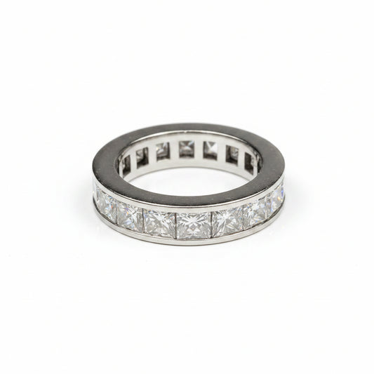 Princess cut diamond full hoop eternity band sku 9016