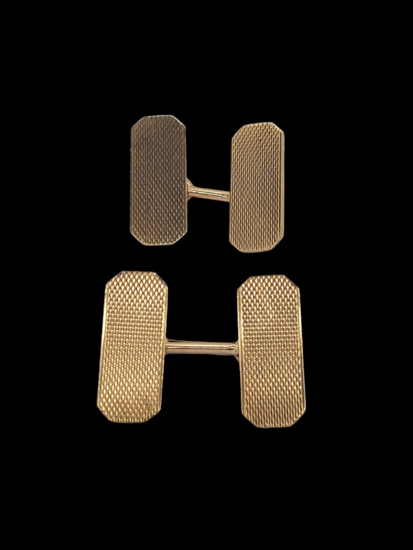 Antique engine turned 9ct gold cufflinks sku 8510