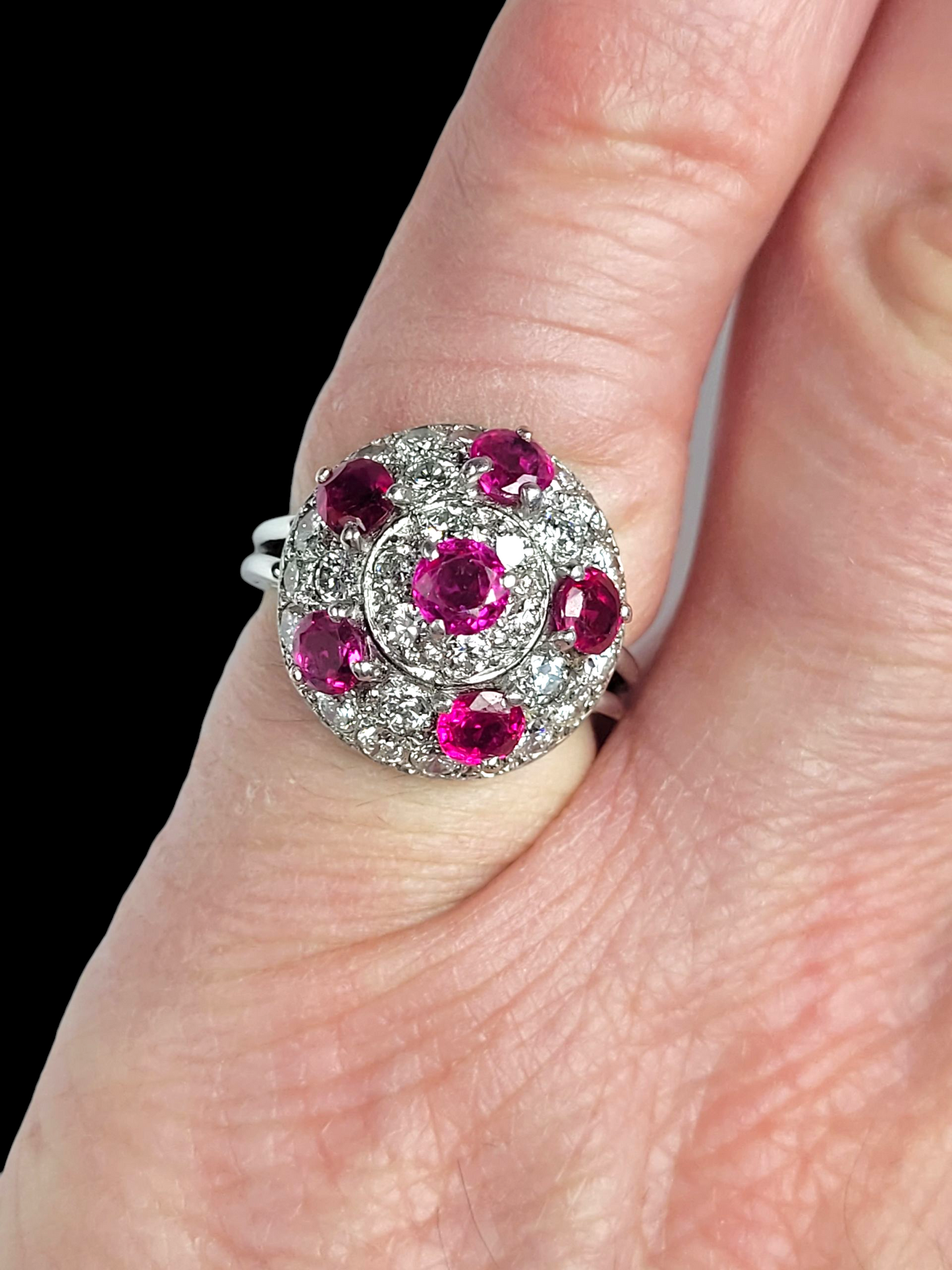 Art deco ruby and diamond bombe ring
SKU: 8213