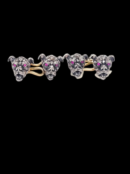Rose cut diamond Hound dog cufflinks
SKU: 8018