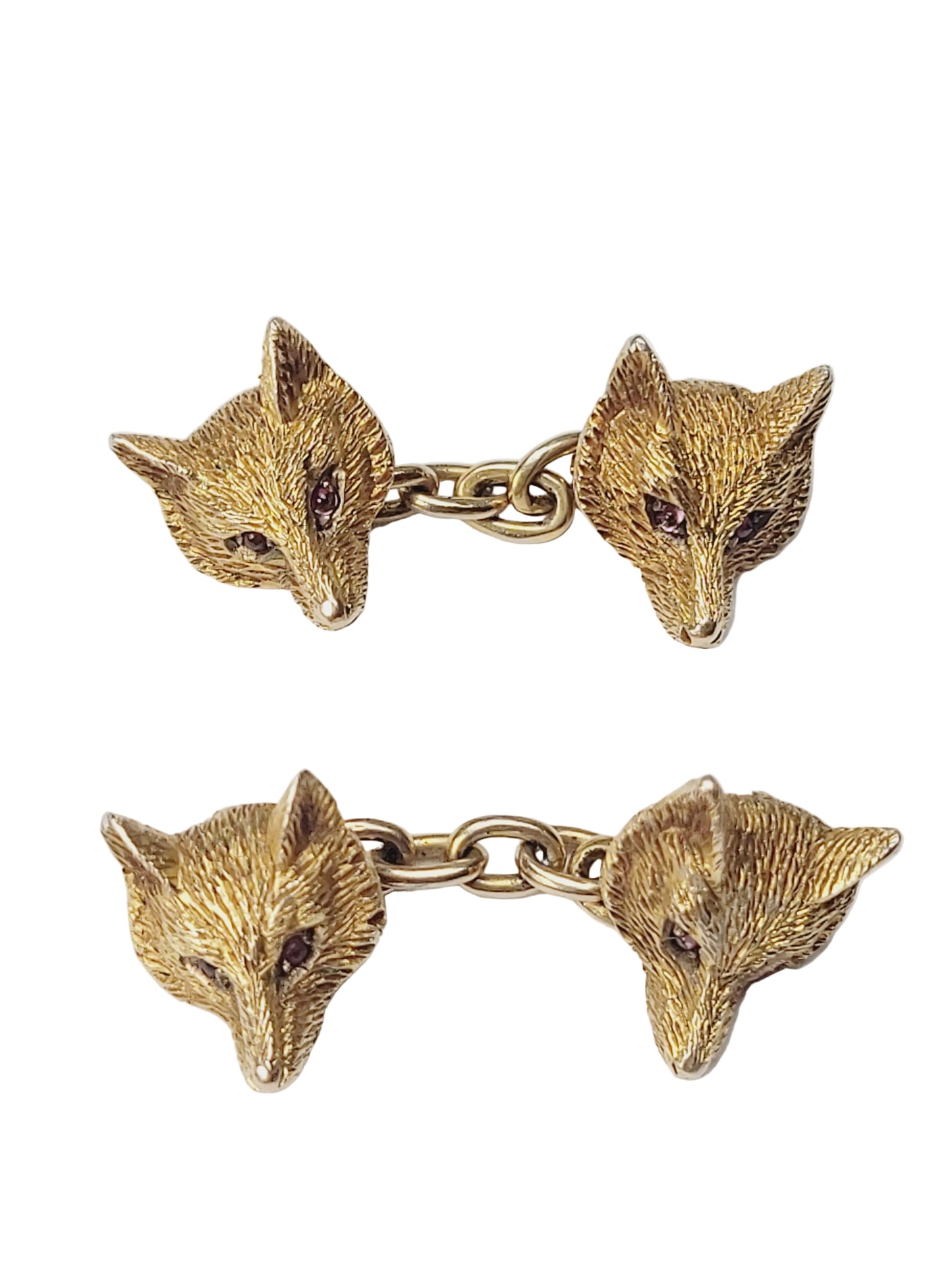 Cute gold Fox cufflinks sku 9094