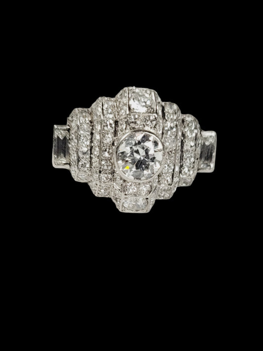 Brutalist art deco diamond dress ring
SKU: 8614