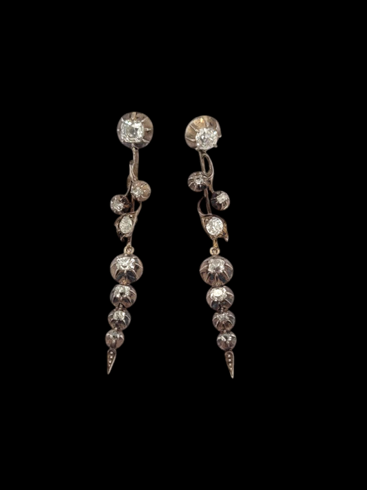 Antique old mine cut diamond drop earrings
SKU: 7955