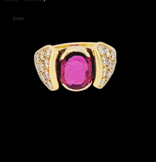 Vibrant intense ruby and diamond ring
SKU: 7588