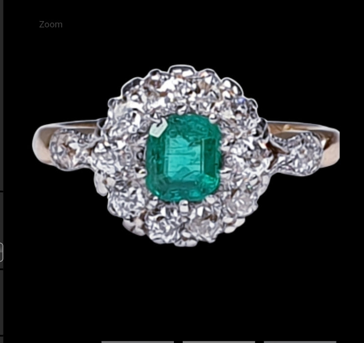 Antique emerald and diamond cluster ring
SKU: 4772