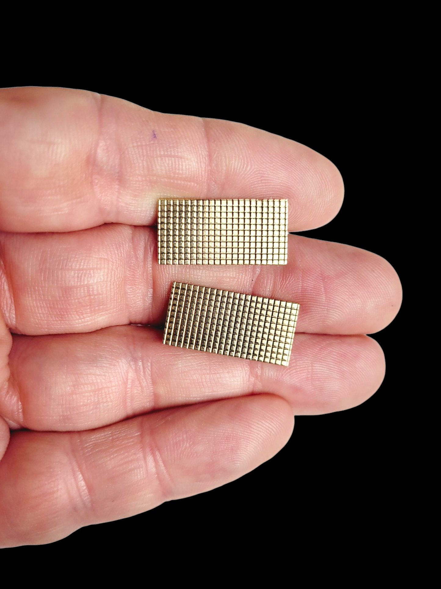 Vintage hobnail design 9ct gold cufflinks swivel fittings sku 8508