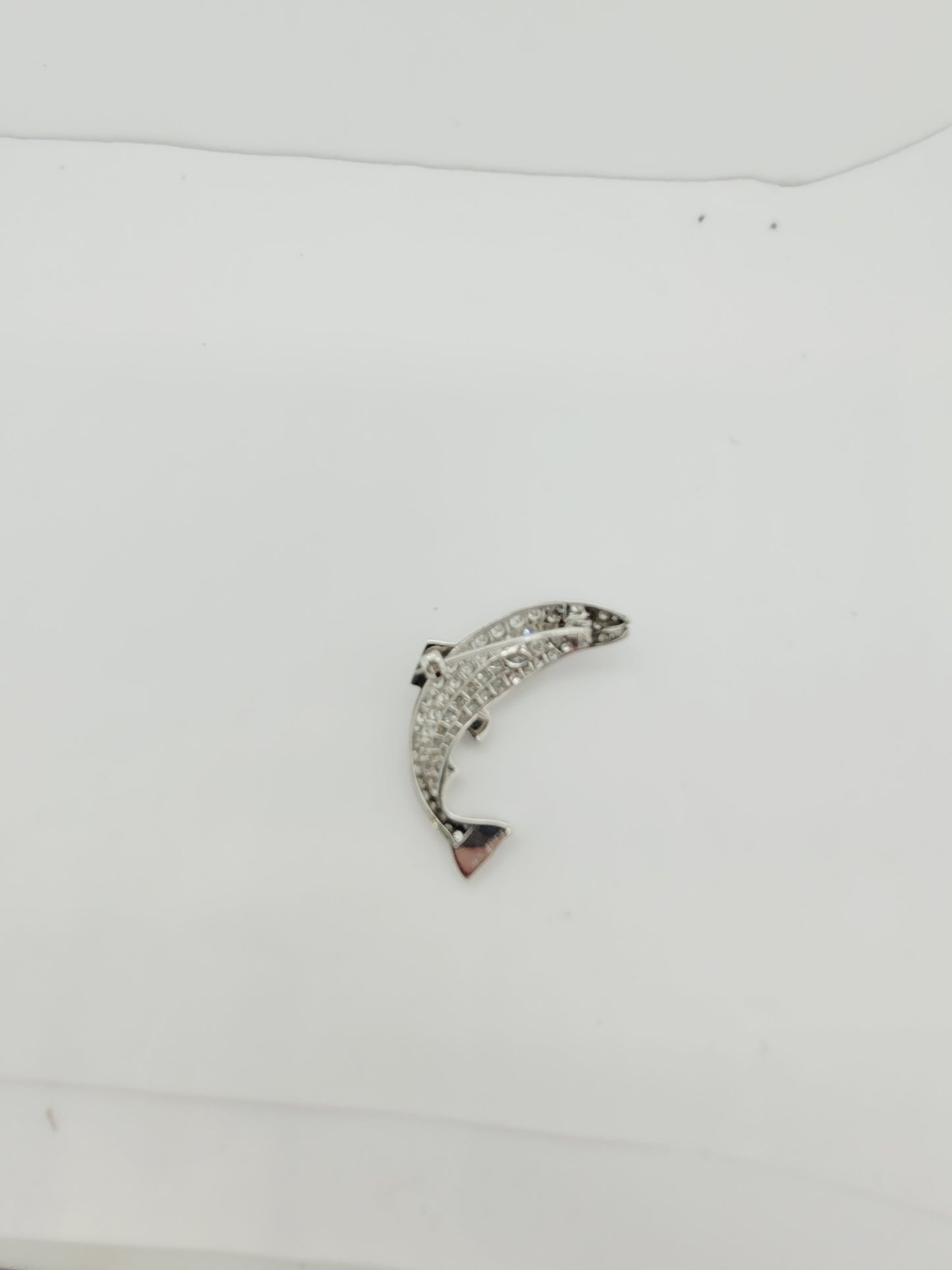 Leaping salmon diamond set brooch sku 9060