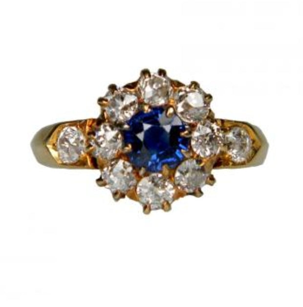 Antique Sapphire and Diamond Cluster Ring
SKU: 2100