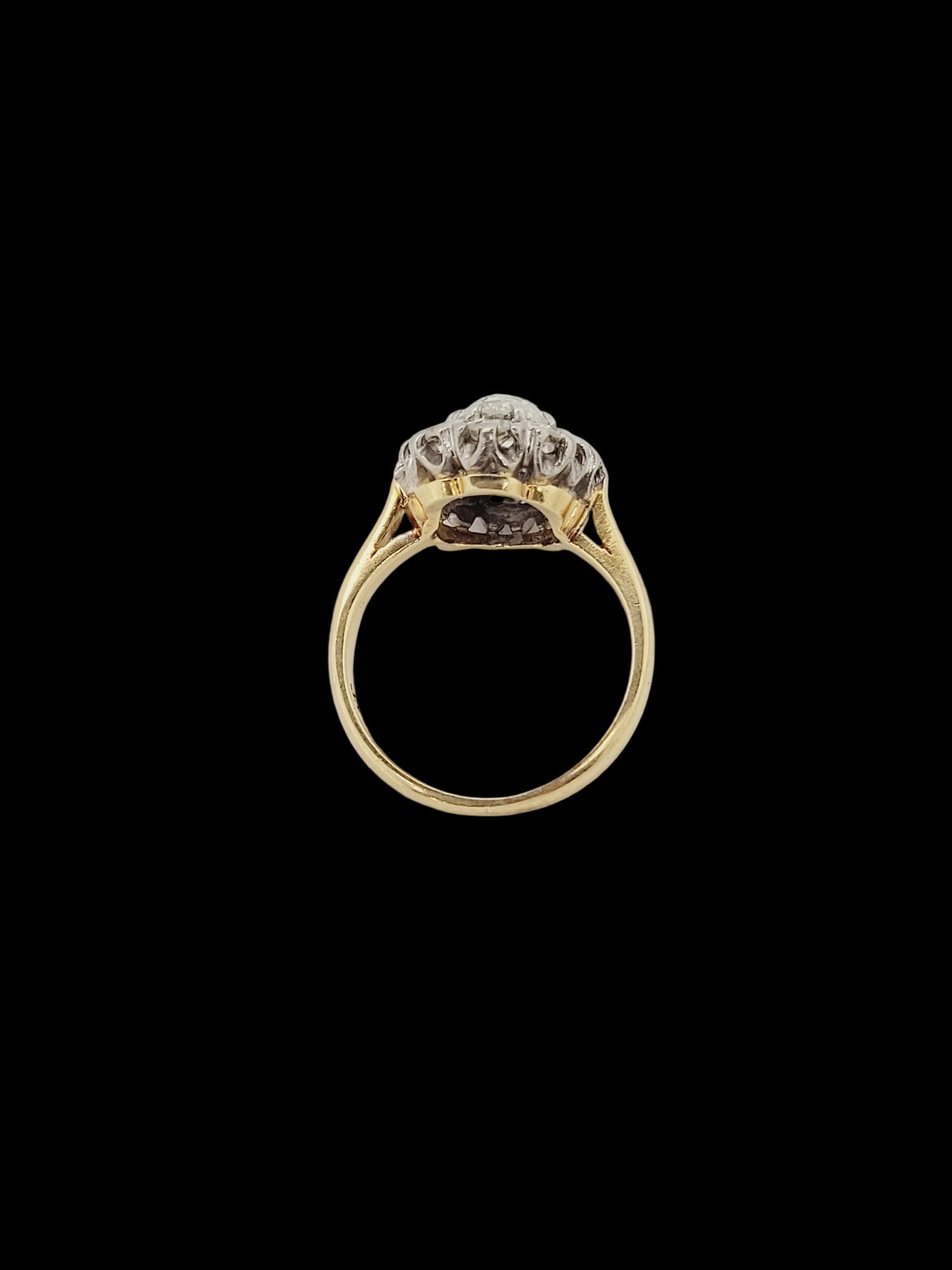 Antique diamond cluster engagement ring sku 8813
