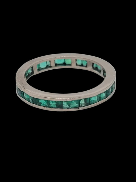Art deco emerald full hoop eternity band Sku 8733