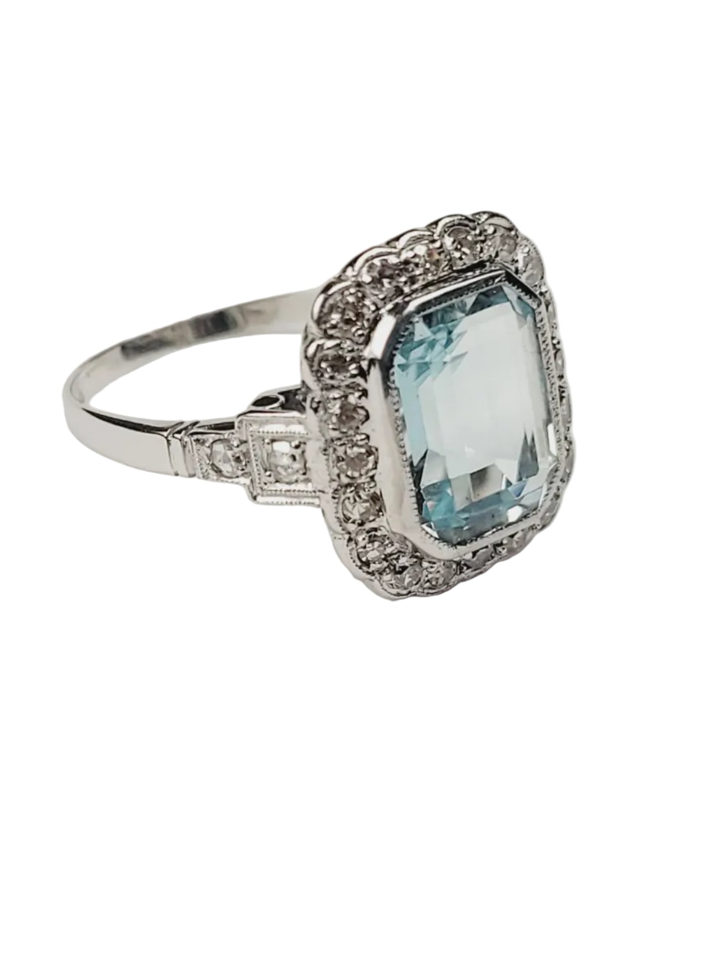 Aquamarine and diamond dress ring sku 9178