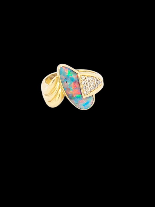 Fine 1970's opal and diamond dress ring
SKU: 8410