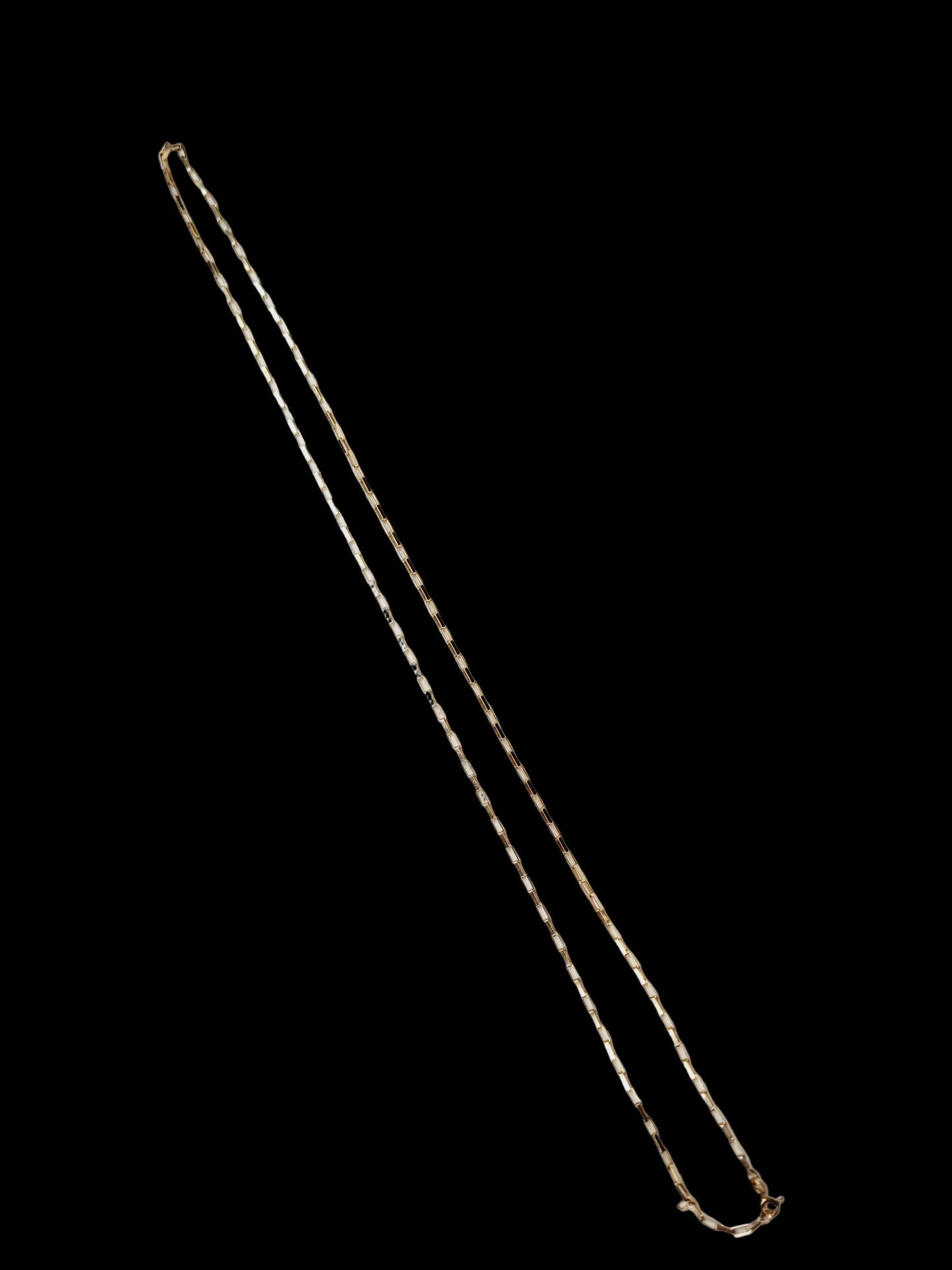 Bright oblong linked long 9ct gold trace linked chain sku 8891