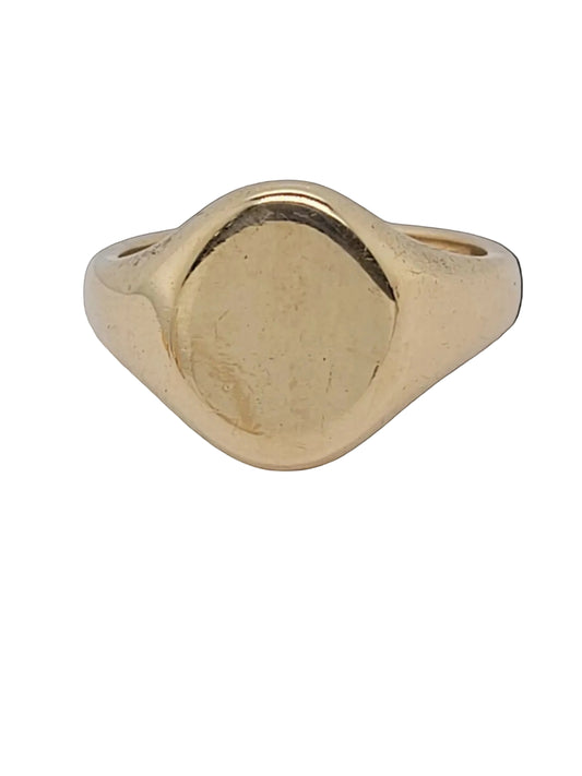 Plain 9ct yellow gold signet ring sku 8968