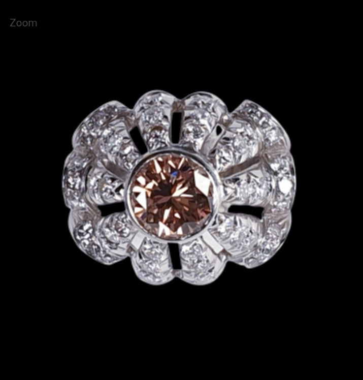 Cognac diamond and diamond bombe ring
SKU: 4553