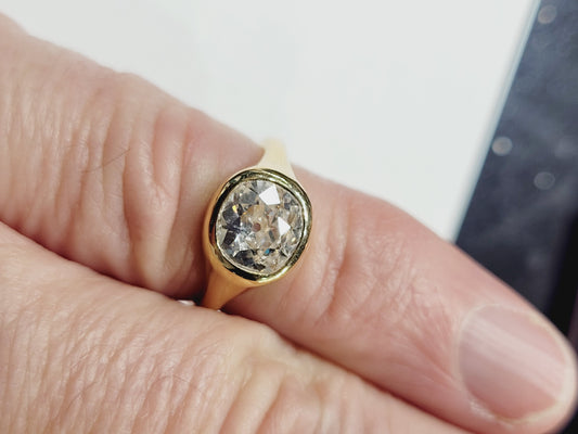 1.50ct old mine cut gypsy ring sku 8955