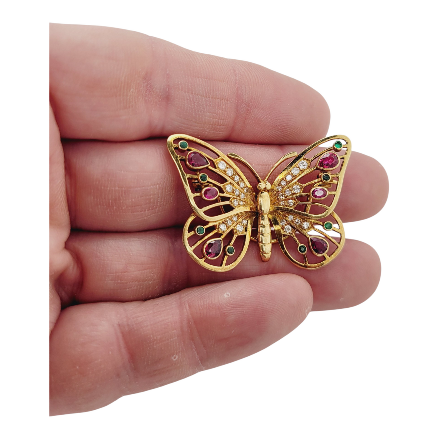 Gemset gold butterfly brooch sku 8876