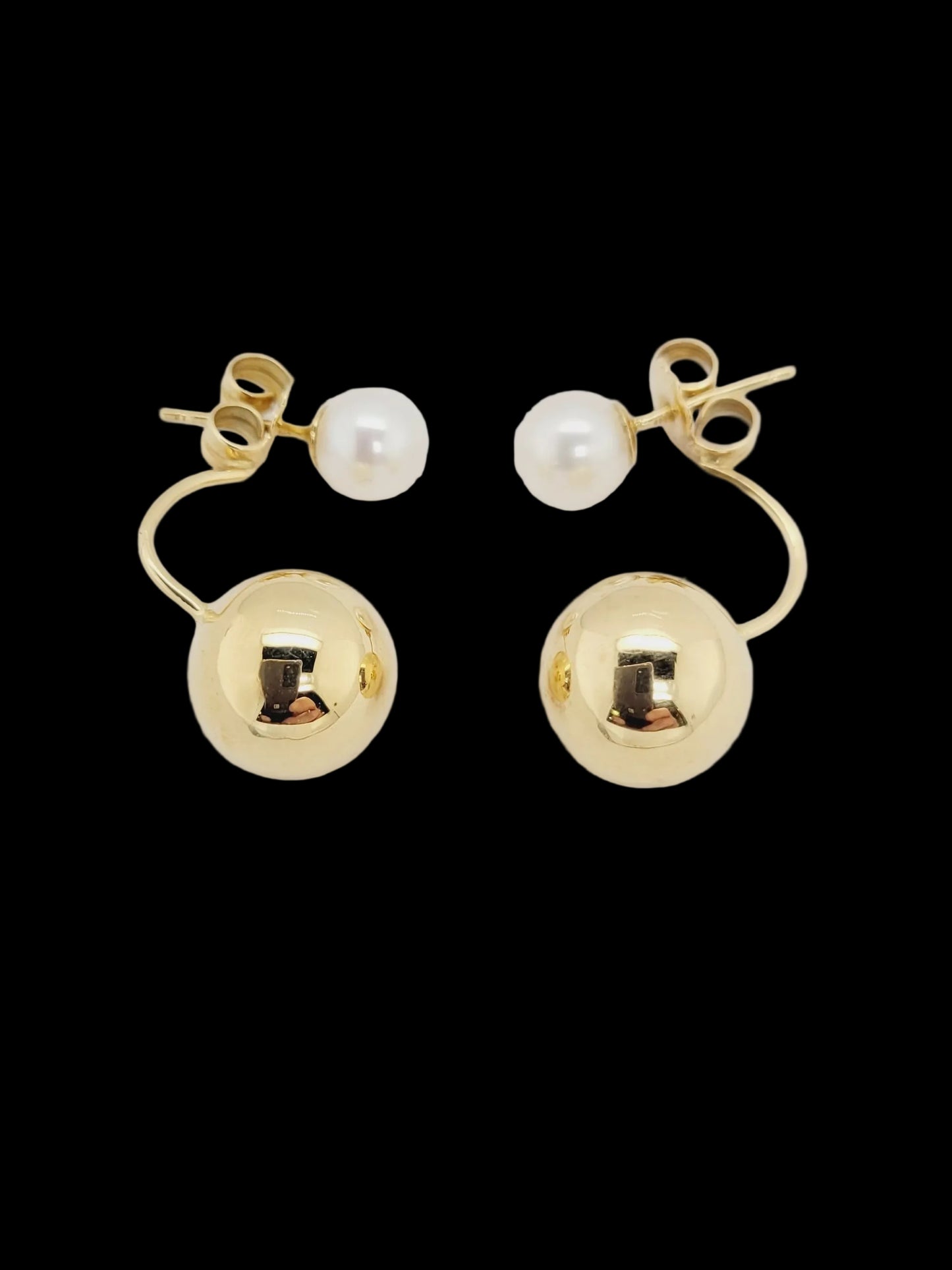 18ct gold and pearl day earrings sku 8833