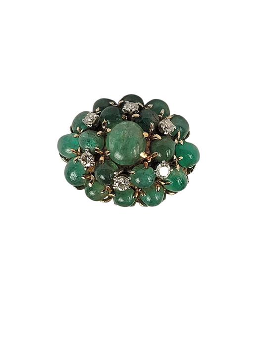 Cabochon emerald and diamond cluster ring
SKU: 8426