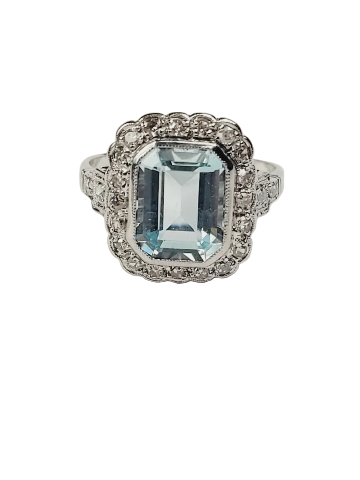 Aquamarine and diamond dress ring sku 9178