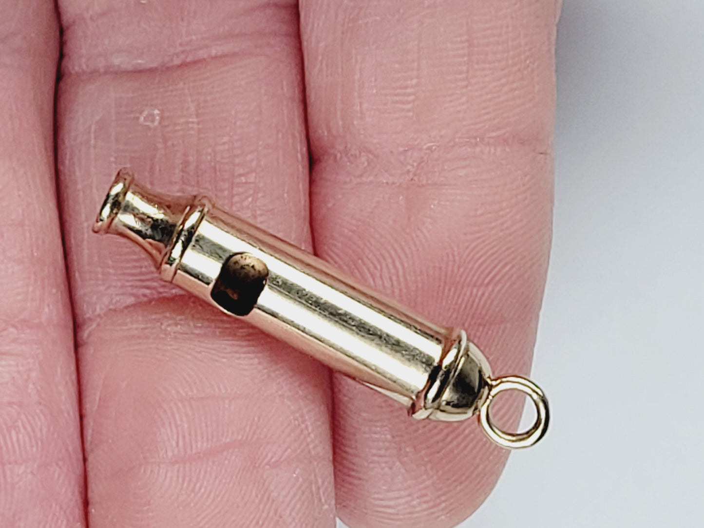 Antique gold whistle charm pendant sku 8716