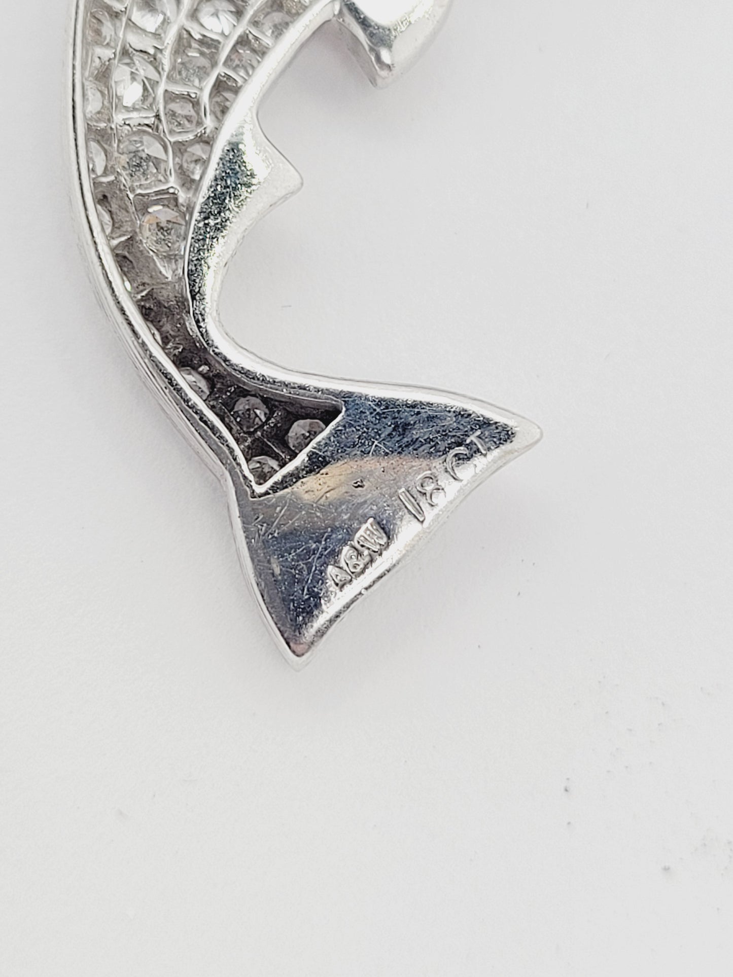 Leaping salmon diamond set brooch sku 9060