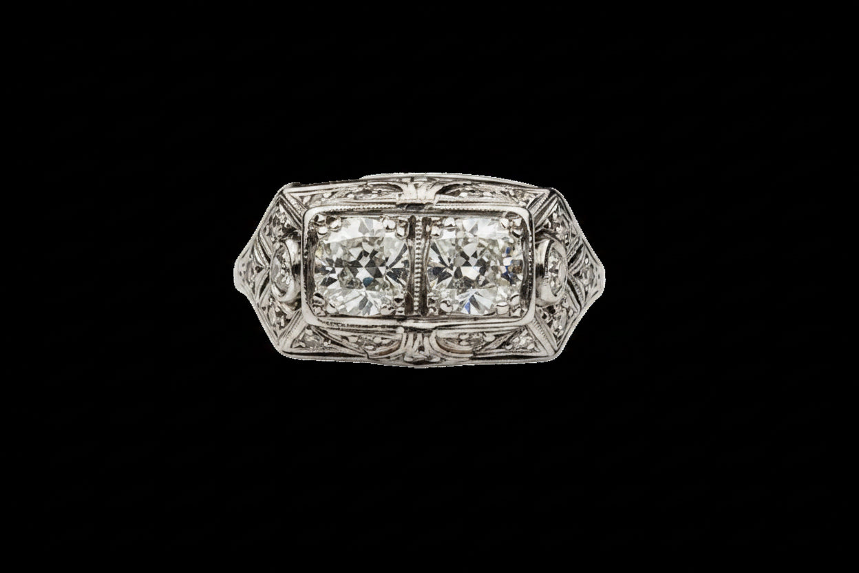 Art deco diamond engagement ring sku 8898