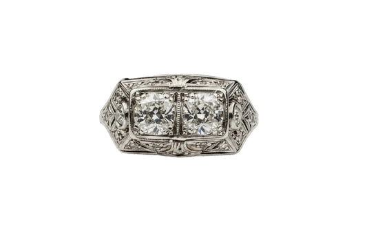 Art deco diamond engagement ring sku 8898