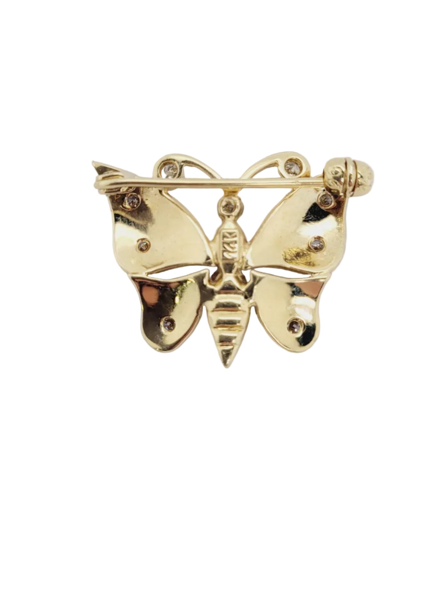 Vintage gold butterfly brooch sku 9009