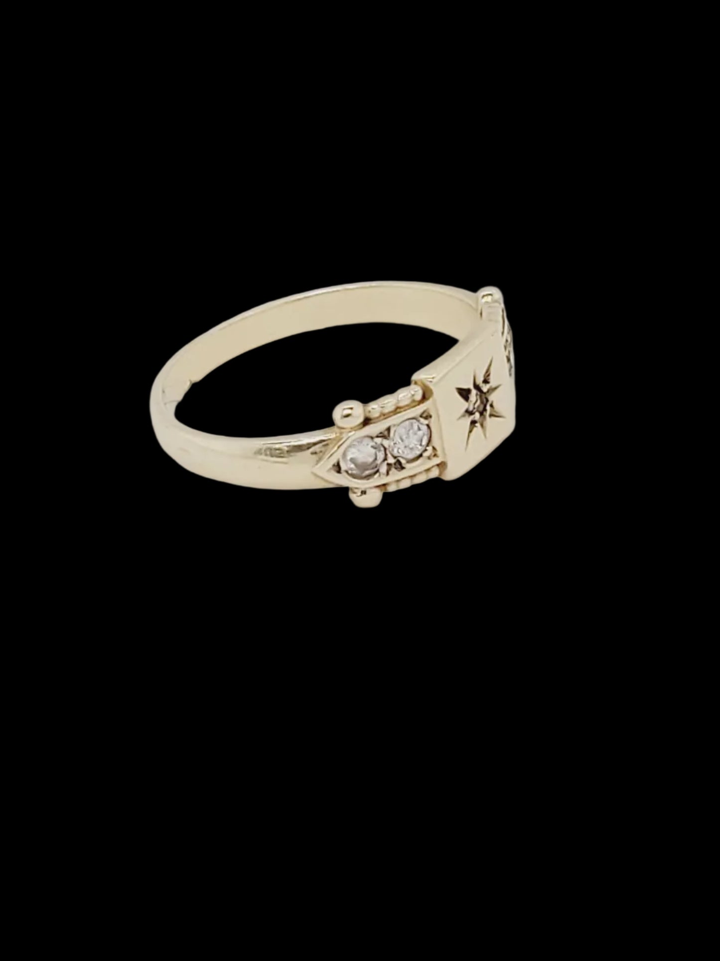Gypsy set diamond yellow gold ring sku 8848